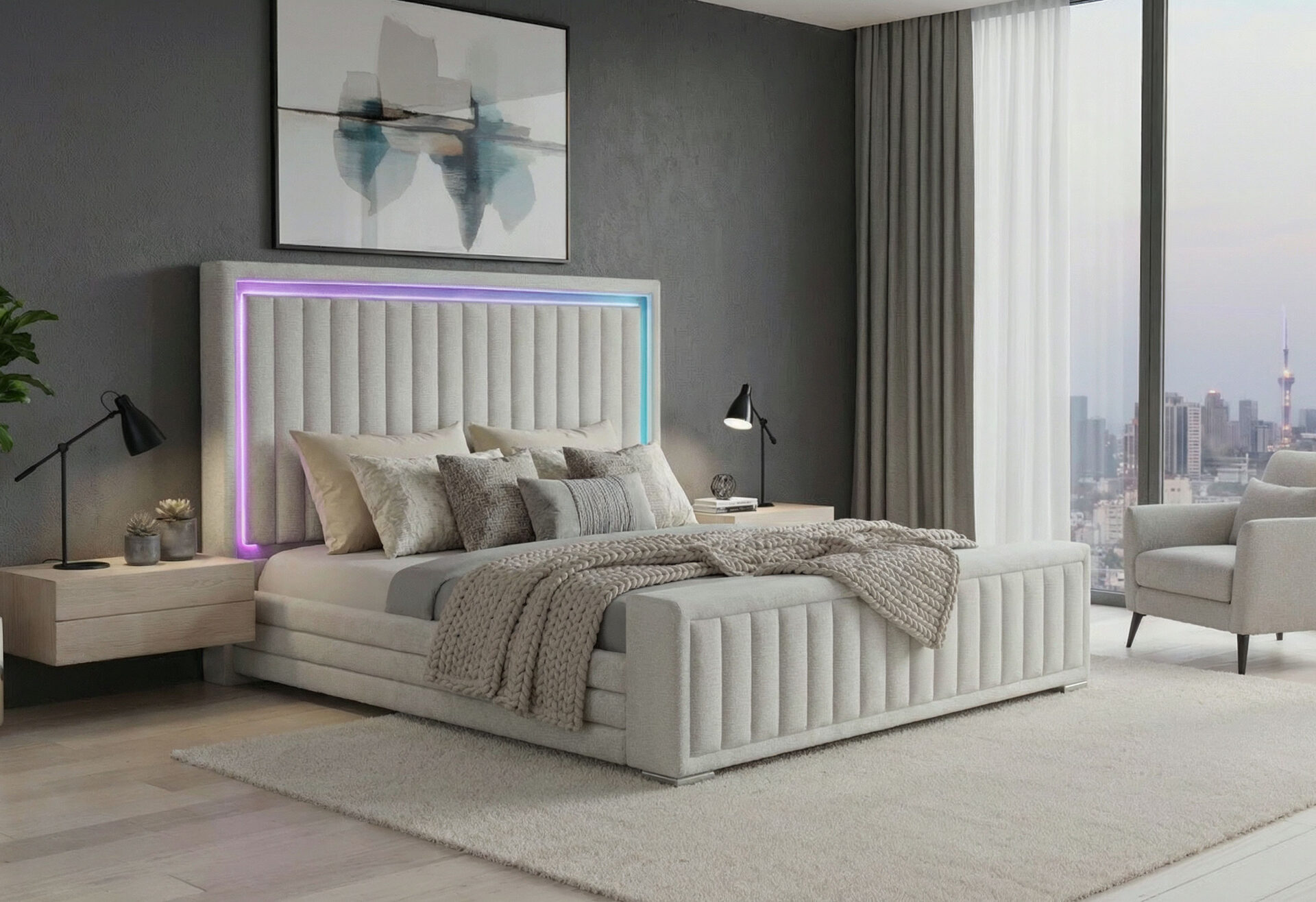 Elias - Bed With Immersive Sound - Gray